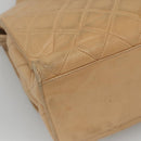 CHANEL Matelasse Shoulder Bag Lamb Skin Beige Gold CC Auth bs23120-16
