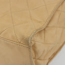 CHANEL Matelasse Shoulder Bag Lamb Skin Beige Gold CC Auth bs23120-16