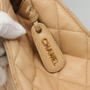 CHANEL Matelasse Shoulder Bag Lamb Skin Beige Gold CC Auth bs23120-10