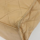 CHANEL Matelasse Shoulder Bag Lamb Skin Beige Gold CC Auth bs23120-17
