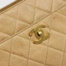 CHANEL Matelasse Shoulder Bag Lamb Skin Beige Gold CC Auth bs23120-19