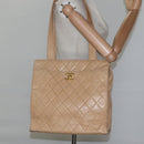 CHANEL Matelasse Shoulder Bag Lamb Skin Beige Gold CC Auth bs23120-25