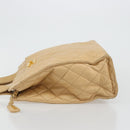 CHANEL Matelasse Shoulder Bag Lamb Skin Beige Gold CC Auth bs23120-6