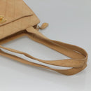 CHANEL Matelasse Shoulder Bag Lamb Skin Beige Gold CC Auth bs23120-7