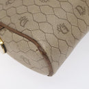 Christian Dior Honeycomb Canvas Shoulder Bag PVC Leather Beige Gold Auth bs23125-14