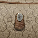 Christian Dior Honeycomb Canvas Shoulder Bag PVC Leather Beige Gold Auth bs23125-17