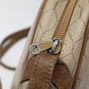 Christian Dior Honeycomb Canvas Shoulder Bag PVC Leather Beige Gold Auth bs23125-10
