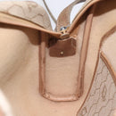 Christian Dior Honeycomb Canvas Shoulder Bag PVC Leather Beige Gold Auth bs23125-18