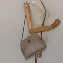 Christian Dior Honeycomb Canvas Shoulder Bag PVC Leather Beige Gold Auth bs23125-20
