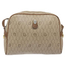 Christian Dior Honeycomb Canvas Shoulder Bag PVC Leather Beige Gold Auth bs23125-13
