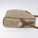 Christian Dior Honeycomb Canvas Shoulder Bag PVC Leather Beige Gold Auth bs23125-3