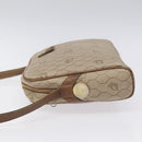 Christian Dior Honeycomb Canvas Shoulder Bag PVC Leather Beige Gold Auth bs23125-4