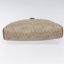 Christian Dior Honeycomb Canvas Shoulder Bag PVC Leather Beige Gold Auth bs23125-5