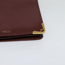 CARTIER Clutch Bag Leather 2Set Red Beige Auth bs23136-10