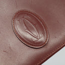 CARTIER Clutch Bag Leather 2Set Red Beige Auth bs23136-13