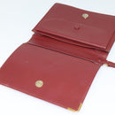 CARTIER Clutch Bag Leather 2Set Red Beige Auth bs23136-14