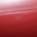 CARTIER Clutch Bag Leather 2Set Red Beige Auth bs23136-15