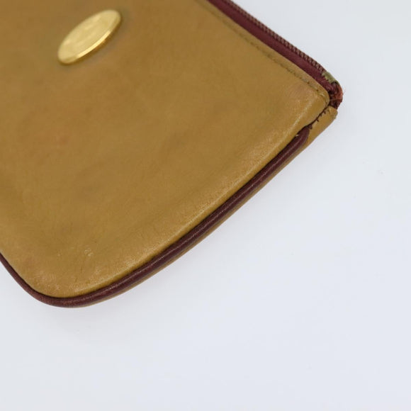 CARTIER Clutch Bag Leather 2 Set Red Beige Auth bs23136