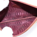 CARTIER Clutch Bag Leather 2Set Red Beige Auth bs23136-27