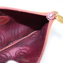 CARTIER Clutch Bag Leather 2 Set Red Beige Auth bs23136-28