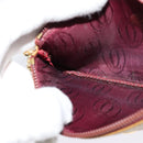 CARTIER Clutch Bag Leather 2Set Red Beige Auth bs23136-29