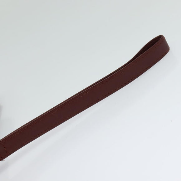 CARTIER Clutch Bag Leather 2Set Red Beige Auth bs23136