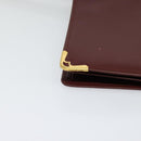 CARTIER Clutch Bag Leather 2Set Red Beige Auth bs23136-9