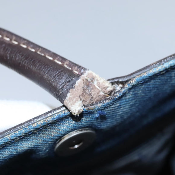 CHANEL Hand Bag Denim Blue CC Auth bs23137