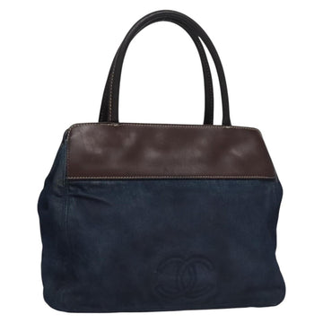 CHANEL Hand Bag Denim Blue CC Auth bs23137