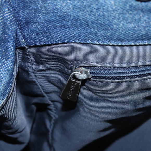 CHANEL Hand Bag Denim Blue CC Auth bs23137