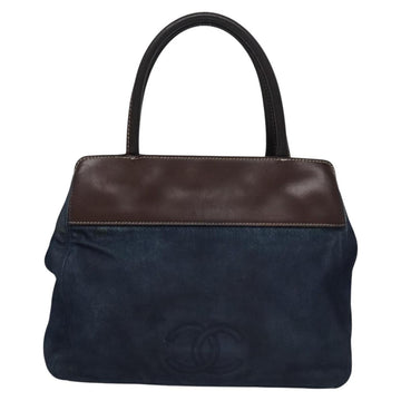 CHANEL Hand Bag Denim Blue CC Auth bs23137 - 0