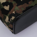 DOLCE&GABBANA Leopard Waist Bag Canvas Green Black Auth bs23142-22