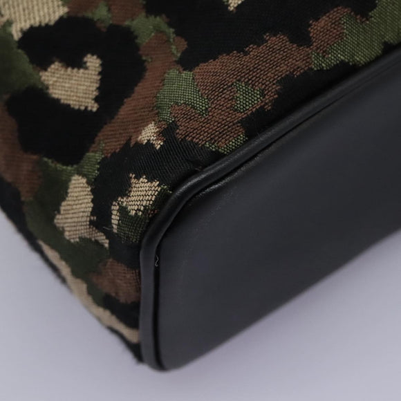 DOLCE&GABBANA Leopard Waist Bag Canvas Green Black Auth bs23142