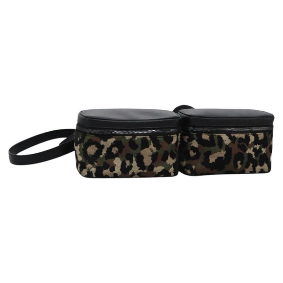 DOLCE&GABBANA Heuptas Luipaard Canvas Groen Zwart Auth bs23142