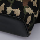 DOLCE&GABBANA Leopard Waist Bag Canvas Green Black Auth bs23142-23