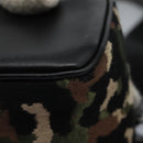 DOLCE&GABBANA Leopard Waist Bag Canvas Green Black Auth bs23142-24