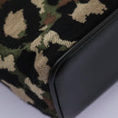 DOLCE&GABBANA Leopard Waist Bag Canvas Green Black Auth bs23142-26