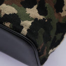 DOLCE&GABBANA Leopard Waist Bag Canvas Green Black Auth bs23142-27