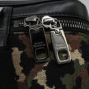 DOLCE&GABBANA Leopard Waist Bag Canvas Green Black Auth bs23142-30