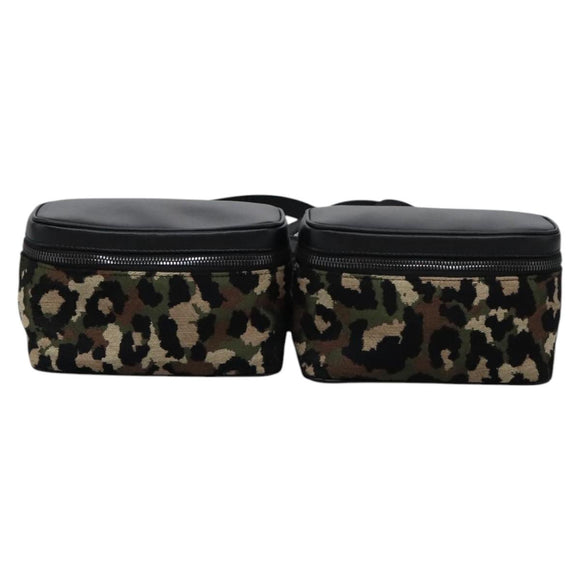 DOLCE&GABBANA Heuptas Luipaard Canvas Groen Zwart Auth bs23142