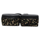 DOLCE&GABBANA Leopard Waist Bag Canvas Green Black Auth bs23142-13