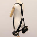 DOLCE&GABBANA Leopard Waist Bag Canvas Green Black Auth bs23142-41