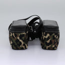 DOLCE&GABBANA Leopard Waist Bag Canvas Green Black Auth bs23142-4