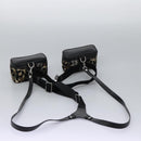 DOLCE&GABBANA Leopard Waist Bag Canvas Green Black Auth bs23142-7