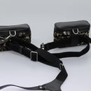 DOLCE&GABBANA Leopard Waist Bag Canvas Green Black Auth bs23142-8