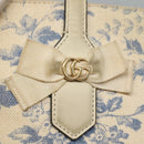 GUCCI Tote Bag Canvas Leather White Blue Auth bs23144-14