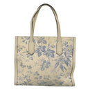 GUCCI Tote Bag Canvas Leather White Blue Auth bs23144-3