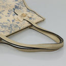 GUCCI Tote Bag Canvas Leather White Blue Auth bs23144-7