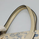 GUCCI Tote Bag Canvas Leather White Blue Auth bs23144-8