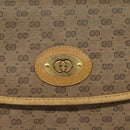GUCCI Micro GG Canvas Shoulder Bag PVC Leather Beige Auth bs23145-14